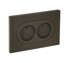 FORTE&PIANO Розетка 2-местная без заземления без защитных шторок безвинтовое крепление 10А FP326 серый IEK