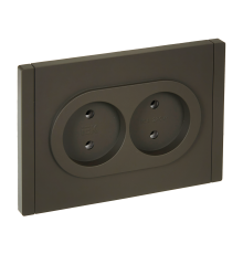 FORTE&PIANO Розетка 2-местная без заземления без защитных шторок безвинтовое крепление 10А FP326 серый IEK