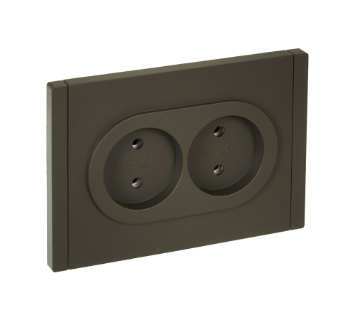 FORTE&PIANO Розетка 2-местная без заземления без защитных шторок безвинтовое крепление 10А FP326 серый IEK