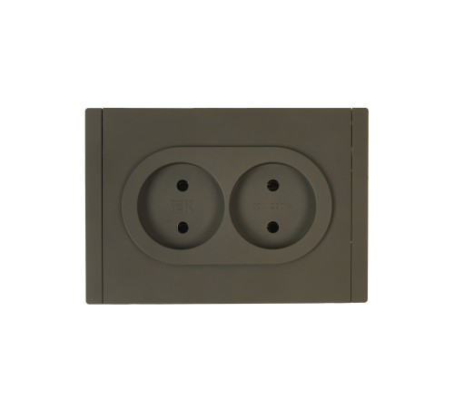 FORTE&PIANO Розетка 2-местная без заземления без защитных шторок безвинтовое крепление 10А FP326 серый IEK