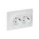 FORTE&PIANO Розетка 2-местная с заземлением без защитных шторок безвинтовое крепление 16А FP224 белый IEK