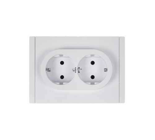 FORTE&PIANO Розетка 2-местная с заземлением без защитных шторок безвинтовое крепление 16А FP224 белый IEK