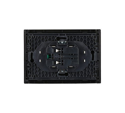 FORTE&PIANO Розетка 2-местная с заземлением без защитных шторок безвинтовое крепление 16А FP124 черный IEK