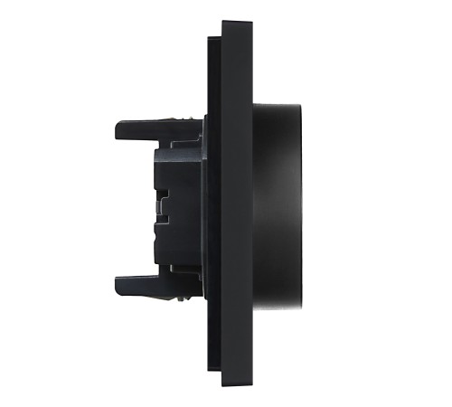 FORTE&PIANO Розетка 2-местная с заземлением без защитных шторок безвинтовое крепление 16А FP124 черный IEK