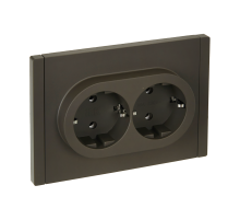 FORTE&PIANO Розетка 2-местная с заземлением без защитных шторок безвинтовое крепление 16А FP324 серый IEK