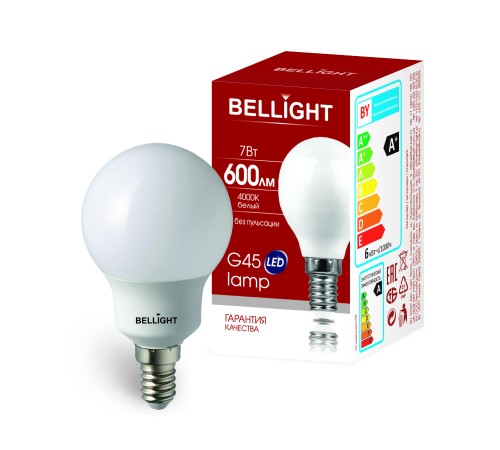 Лампа LED 7Вт 3000K 600Лм E14  Шар Bellight