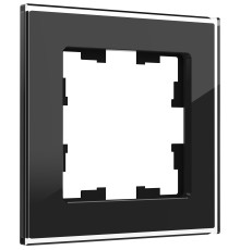 BRITE Рамка 1 пост РУ-1-2-БрЧ стекло черный