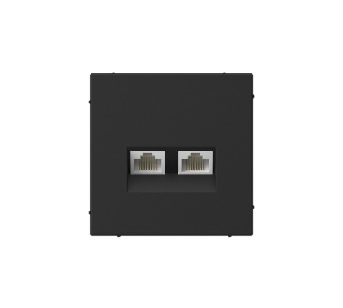 ARTGALLERY РОЗЕТКА двойная компьютерная RJ45+RJ45, кат. 5е, механизм, КАРБОН