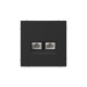 ARTGALLERY РОЗЕТКА двойная компьютерная RJ45+RJ45, кат. 5е, механизм, КАРБОН