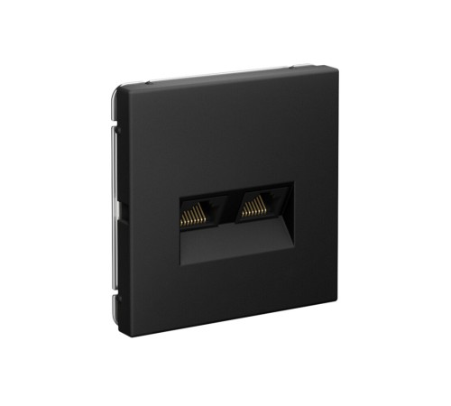 ARTGALLERY РОЗЕТКА двойная компьютерная RJ45+RJ45, кат. 5е, механизм, КАРБОН