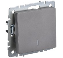 IEK BR-V10-1-10-K46 BRITE Выключ. 1-кл. с инд. 10А ВС10-1-1-БрС сталь