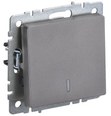 IEK BR-V10-1-10-K46 BRITE Выключ. 1-кл. с инд. 10А ВС10-1-1-БрС сталь