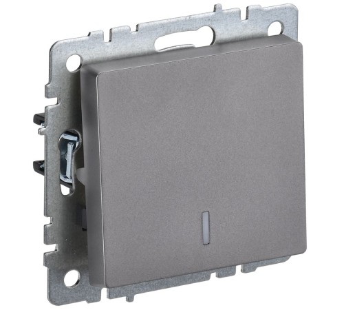 IEK BR-V10-1-10-K46 BRITE Выключ. 1-кл. с инд. 10А ВС10-1-1-БрС сталь IEK BR-V10-1-10-K46 BRITE Выключ. 1-кл. с инд. 10А ВС10-1-1-БрС сталь