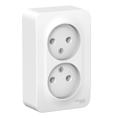 Systeme electric BLNRA000201 BLANCA О/У РОЗЕТКА двойная без заземления без шторок, 16А, 250В, БЕЛЫЙ