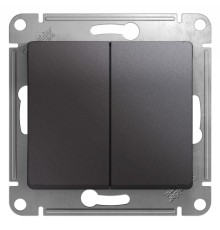 Systeme electric GSL001351 GLOSSA 2-клавишный ВЫКЛЮЧАТЕЛЬ,сх.5,10AX, механизм, ГРАФИТ