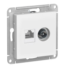 Systeme electric ATN000189 ATLASDESIGN РОЗЕТКА двойная ТВ + компьютерная RJ45, кат. 5Е, БЕЛЫЙ
