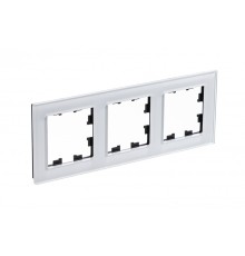 Systeme electric ATN320103 Рамка 3-постовая ATLASDESIGN NATURE, СТЕКЛО БЕЛЫЙ