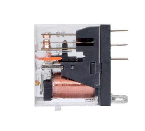 Реле миниатюрное промышленное, 2CO, ком. ток 8А, AgSnO2, напряжение 24V DC, опция: светодиод