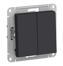 Systeme electric ATN001051 ATLASDESIGN 2-клавишный ВЫКЛЮЧАТЕЛЬ, сх.5, 10АХ, механизм, КАРБОН