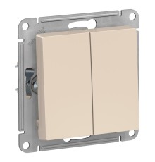 Systeme electric ATN000251 ATLASDESIGN 2-клавишный ВЫКЛЮЧАТЕЛЬ, сх.5, 10АХ, механизм, БЕЖЕВЫЙ