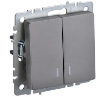 IEK BR-V20-1-10-K46 BRITE Выключ. 2-кл. с инд. 10А ВС10-2-1-БрС сталь