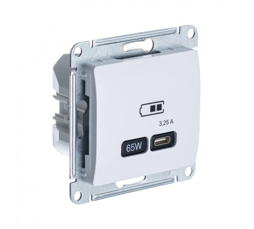 GLOSSA USB РОЗЕТКА тип-С 65W высокоскор.заряд. QC, PD, механизм, БЕЛЫЙ GLOSSA USB РОЗЕТКА тип-С 65W высокоскор.заряд. QC, PD, механизм, БЕЛЫЙ