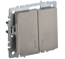 IEK BR-V20-1-10-K37 BRITE Выключ. 2-кл. с инд. 10А ВС10-2-1-БрШ шамп.
