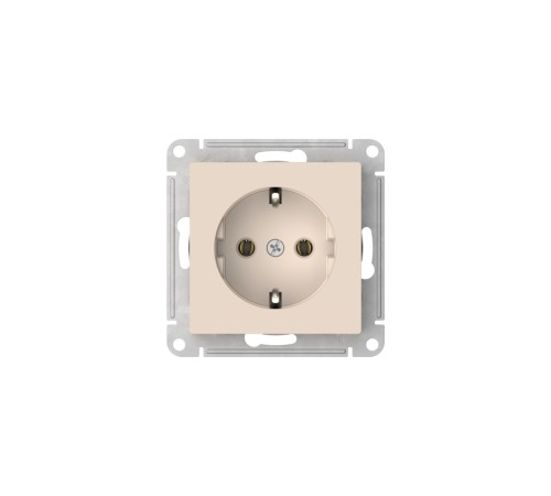 ATLASDESIGN РОЗЕТКА с заземлением, 16А, быстрозажимные клеммы, БЕЖЕВЫЙ