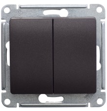 Systeme electric GSL000865 GLOSSA 2-клавишный ПЕРЕКЛЮЧАТЕЛЬ, сх.6,10AX, механизм, ШОКОЛАД