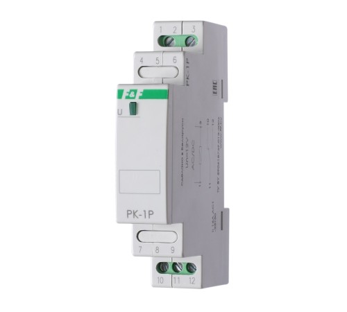 Реле промежуточное PK-1P/Un (монтаж на DIN-рейке 35мм 12В AC/DC 16А перекл.) F&F EA06.001.001