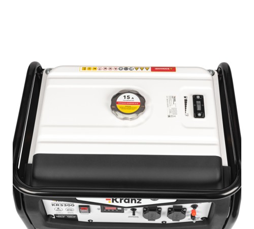 Kranz KR-16-1133 Генератор бензиновый KR3300, 3,3кВт, 230В, 15л, ручной стартер Kranz KR-16-1133 Генератор бензиновый KR3300, 3,3кВт, 230В, 15л, ручной стартер