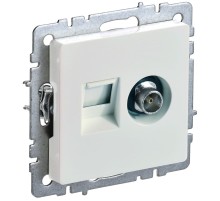 IEK BR-AK20-1-K36 BRITE Роз. двойная TV+RJ45 кат.5E РТВ/РК12-БрЖ жемч.