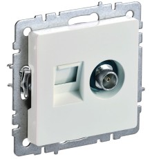 IEK BR-AK20-1-K36 BRITE Роз. двойная TV+RJ45 кат.5E РТВ/РК12-БрЖ жемч.