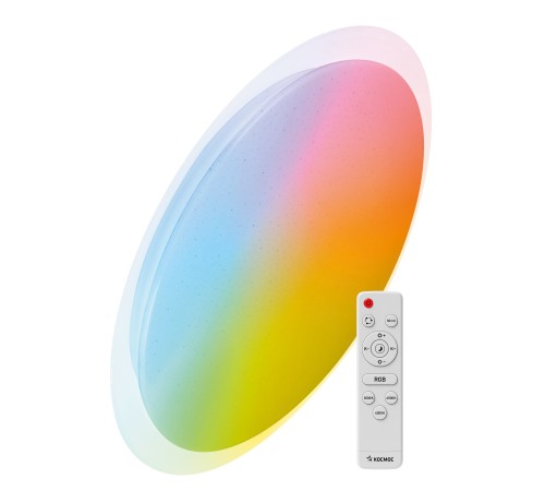 Светильник светодиодный ДБО-75 настенно-потолочный управляемый GALAXY-RGB 230В 3000-6500K 6000Лм 555x83мм с RGB подсветкой
