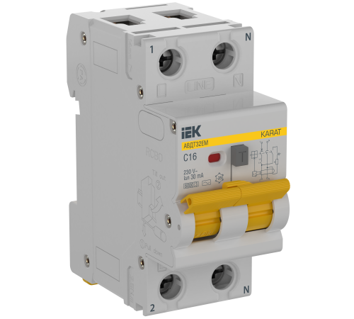 KARAT АВДТ32EM C16 30мА тип AC IEK IEK KA-VD14-1-016-C-030-AC