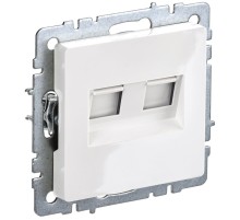 IEK BR-K20-1-K01 BRITE Роз. комп. 2-ая RJ45 кат.5E РК10-2-БрБ бел.