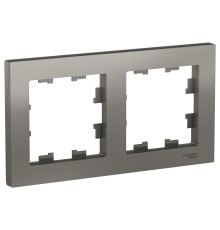 Systeme electric ATN000902 ATLASDESIGN 2-постовая РАМКА, универсальная, СТАЛЬ