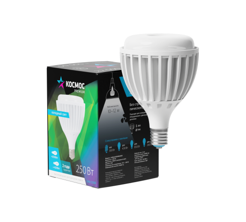 Лампа светодиодная KOSMOS premium HW LED 250Вт 6500К E40 220В КОСМОС KHWLED250WE4065