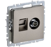 IEK BR-AK20-1-K37 BRITE Роз. двойная TV+RJ45 кат.5E РТВ/РК12-БрШ шамп.