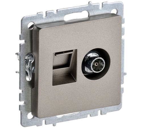 IEK BR-AK20-1-K37 BRITE Роз. двойная TV+RJ45 кат.5E РТВ/РК12-БрШ шамп. IEK BR-AK20-1-K37 BRITE Роз. двойная TV+RJ45 кат.5E РТВ/РК12-БрШ шамп.