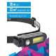 Фонарь налобный аккум/1ВтLED+3ВтCOBLED/Li-ion 18650 800mAh/ABS-пластик/USB-шнур