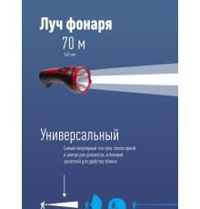 Фонарь ручной Космос KOCACCU101WLED черный/красный 1Вт лам.:светодиод.