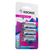 Батарейка  LR03 (АAA) 1.5V Alkaline 12BL, КОСМОС
