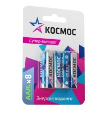 Батарейка  LR03 (АAA) 1.5V Alkaline 8BL, КОСМОС