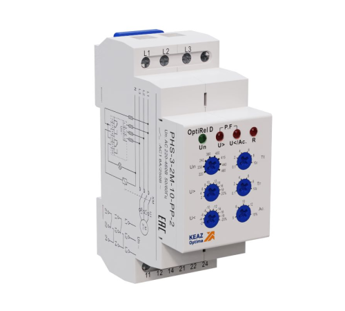Реле контроля фаз OptiRel D PHS-3-2M-10-PP-2 универсальное 3Ф 2СО