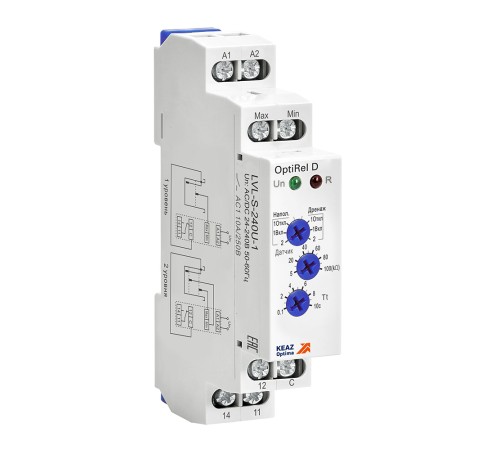 Реле контроля уровня OptiRel D LVL-S-240U-1 с датчиком 1,5м 10А 1СО 24-240АС/DC