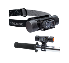 Фонарь налобный велосипедный аккумуляторный 10Вт LED/съемнLi-ion18650 1200mAh/алюминий/USBшнур,