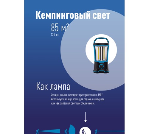 Фонарь аккумуляторный Космос KOSAC6011LED черный/синий 6Вт лам.:светодиод.x1 Фонарь аккумуляторный Космос KOSAC6011LED черный/синий 6Вт лам.:светодиод.x1