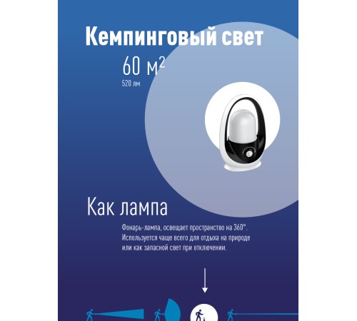 Фонарь кемпинговый аккумуляторный, 8W COB LED, аккум. 4V 2Ah, 520Лм, 15 часов Фонарь кемпинговый аккумуляторный, 8W COB LED, аккум. 4V 2Ah, 520Лм, 15 часов