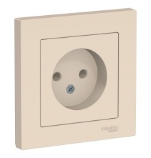 Systeme electric ATN000240 ATLASDESIGN РОЗЕТКА без заземления, 16А, в сборе, БЕЖЕВЫЙ